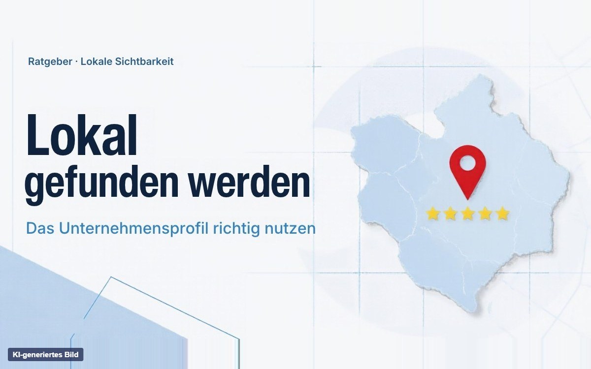 Grafik: Karte mit Standort-Pin und fünf Sternen