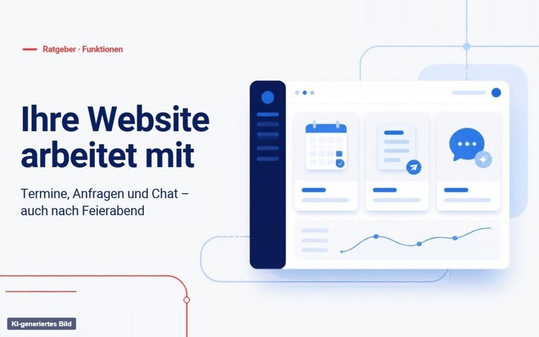 Die Website, die im Hintergrund arbeitet: Terminbuchung, Anfragen, KI-Assistent