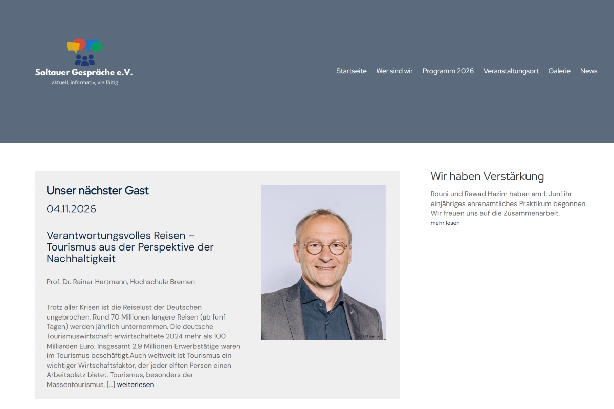 Startseite der Website Soltauer Gespräche